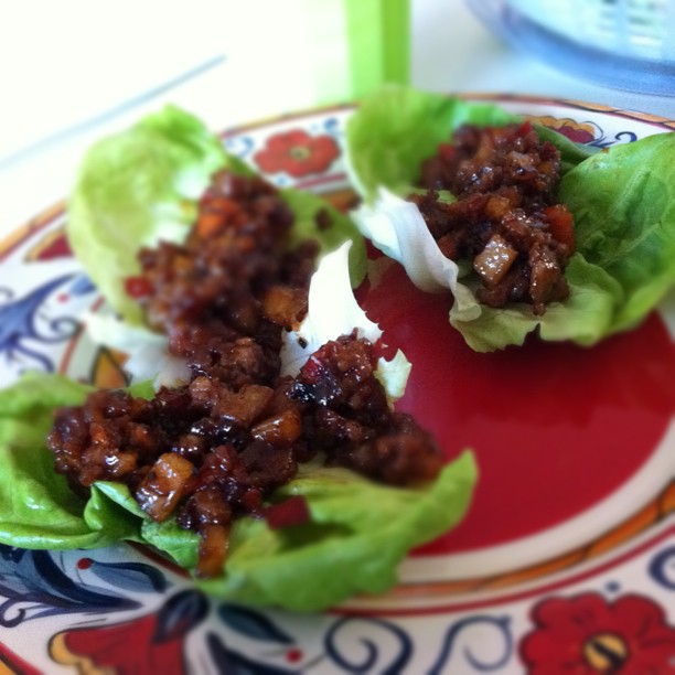 Chinese tacos! (lettuce wraps) for dinner at the Spurlocks tonight. 