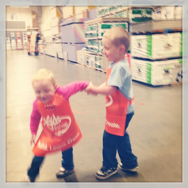 This is as good as we could get at Home Depot this morning. Suffice to say, they were both pretty cute.