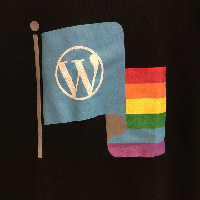Stoked about my new WordPress t-shirt. #wcsf14